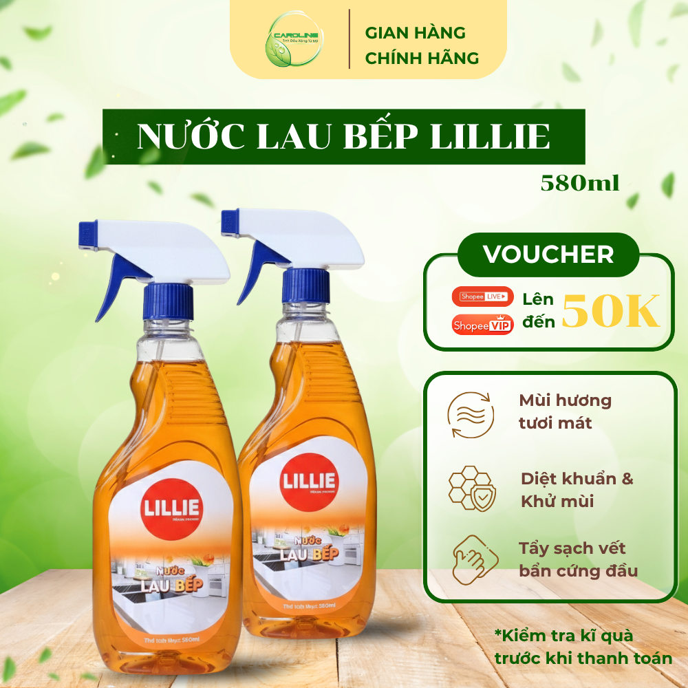 Nước lau bếp LILLIE by Caroline 580ml lau sạch mọi vết bẩn
