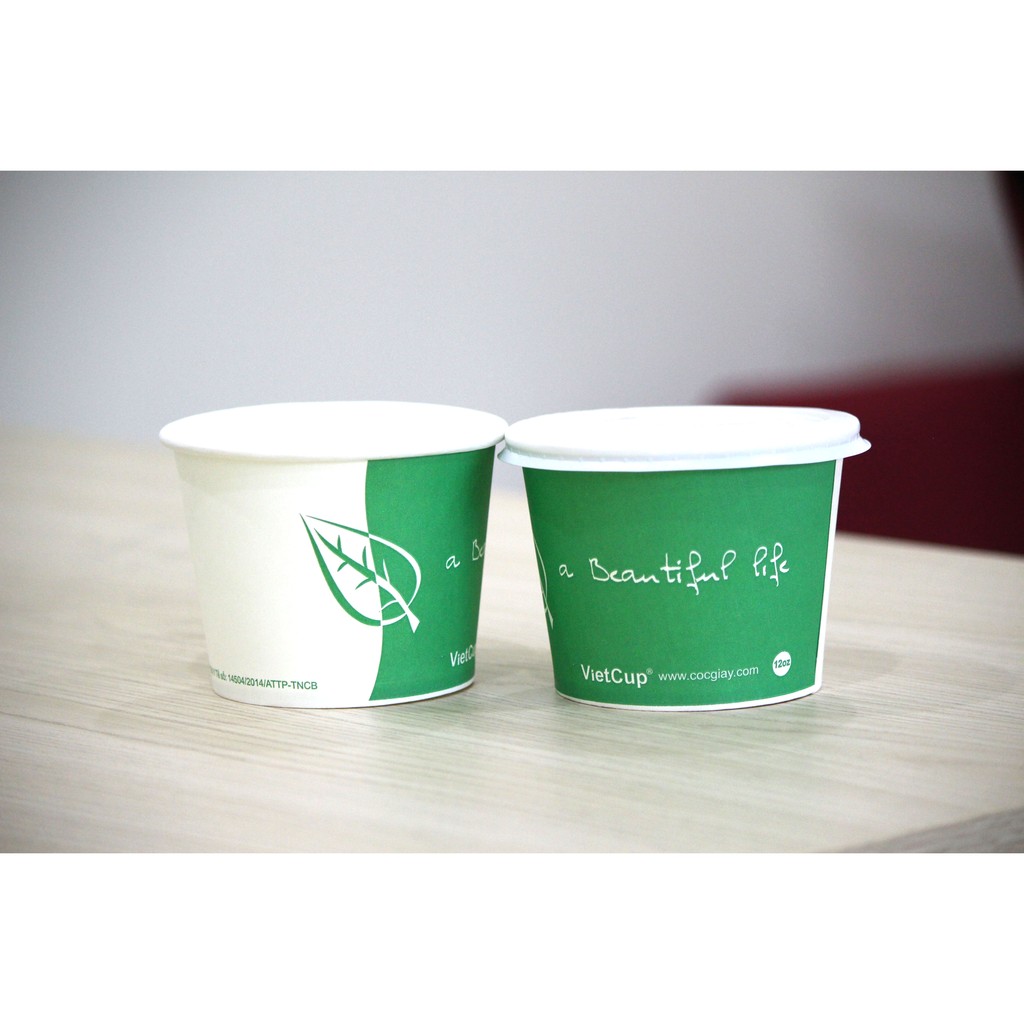 50 bát giấy xanh 12oz không nắp