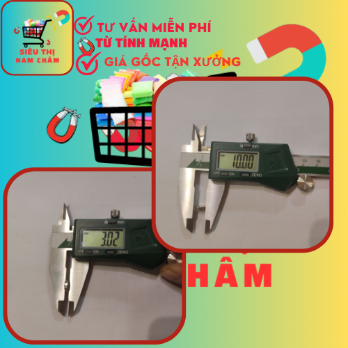 Nam châm đất hiếm 10x3mm mạ nikel - lực từ N35 siêu mạnh