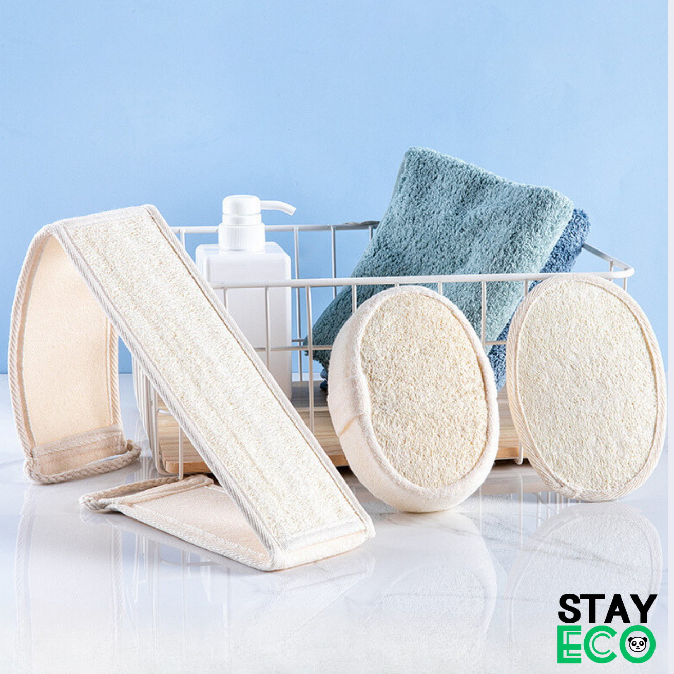 Xơ mướp tẩy da chết STAY ECO Miếng xơ mướp tự nhiên đa năng dùng để tắm, cọ lưng, rửa chén, chà vết bẩn