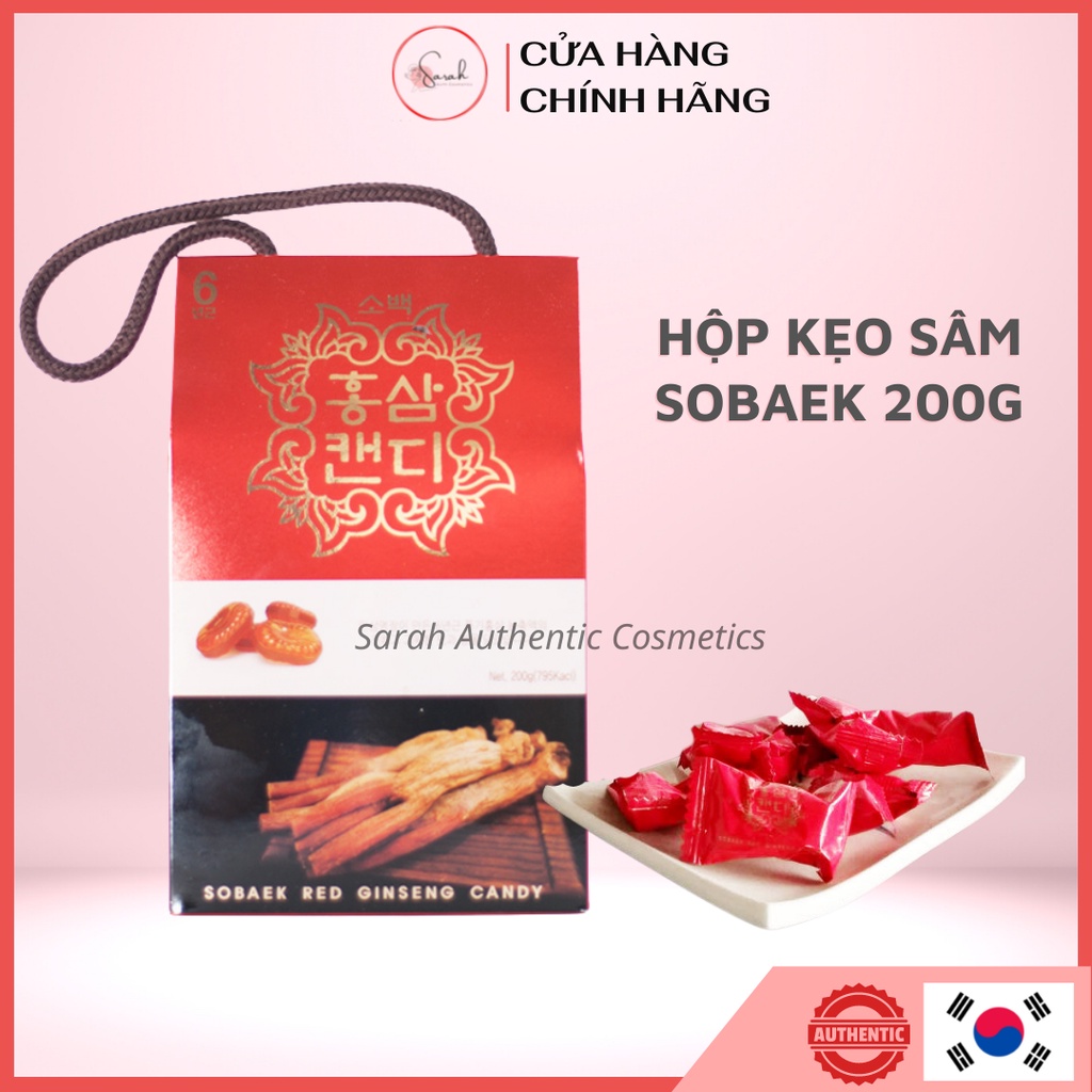 CAO CẤP Kẹo Hồng Sâm Sobaek Korea Red Ginseng -Hộp 200g