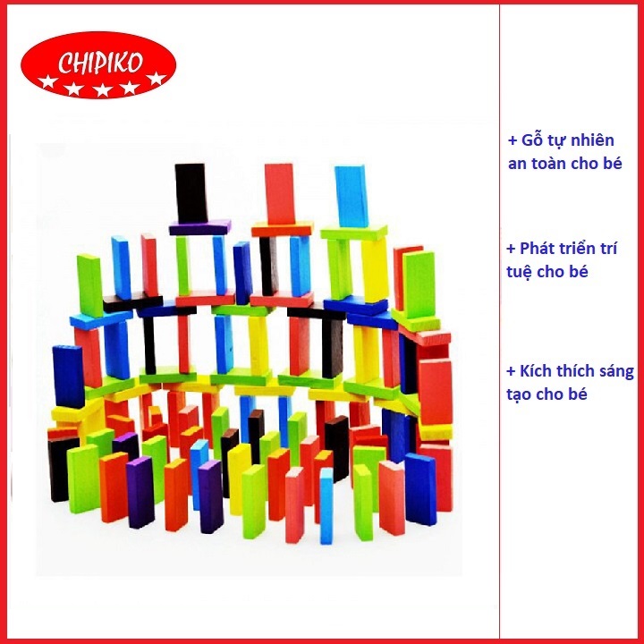 Đồ chơi xếp hình domino 100 Chi tiết Nhiều Màu Sắc