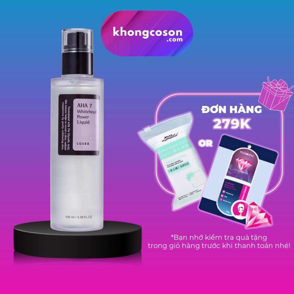 Dung dịch aha cosrx tẩy tế bào chết hóa học sáng da 7% aha whitehead power liquid exfoliator 100ml - khongcoson