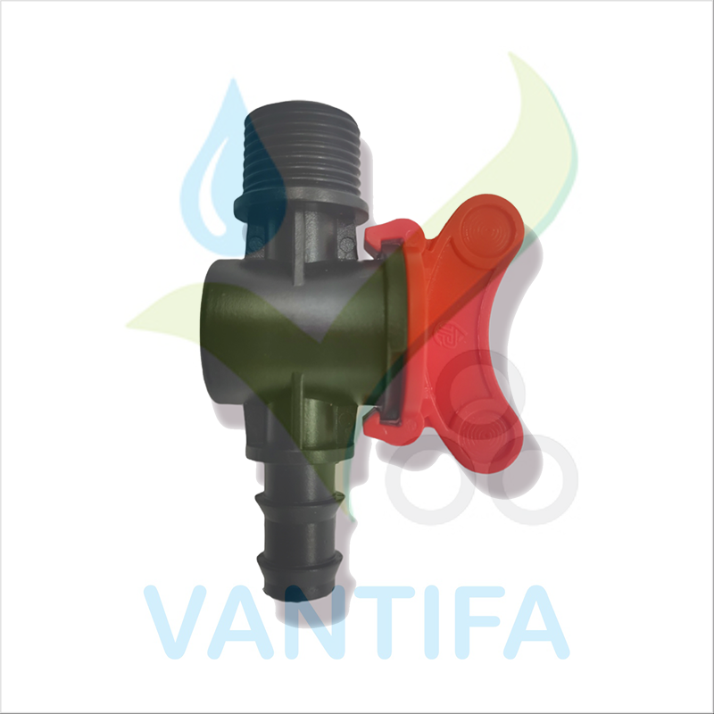 Van khởi thủy ren 27mm ra ống 25mm - van khóa ống tưới ldpe 25mm