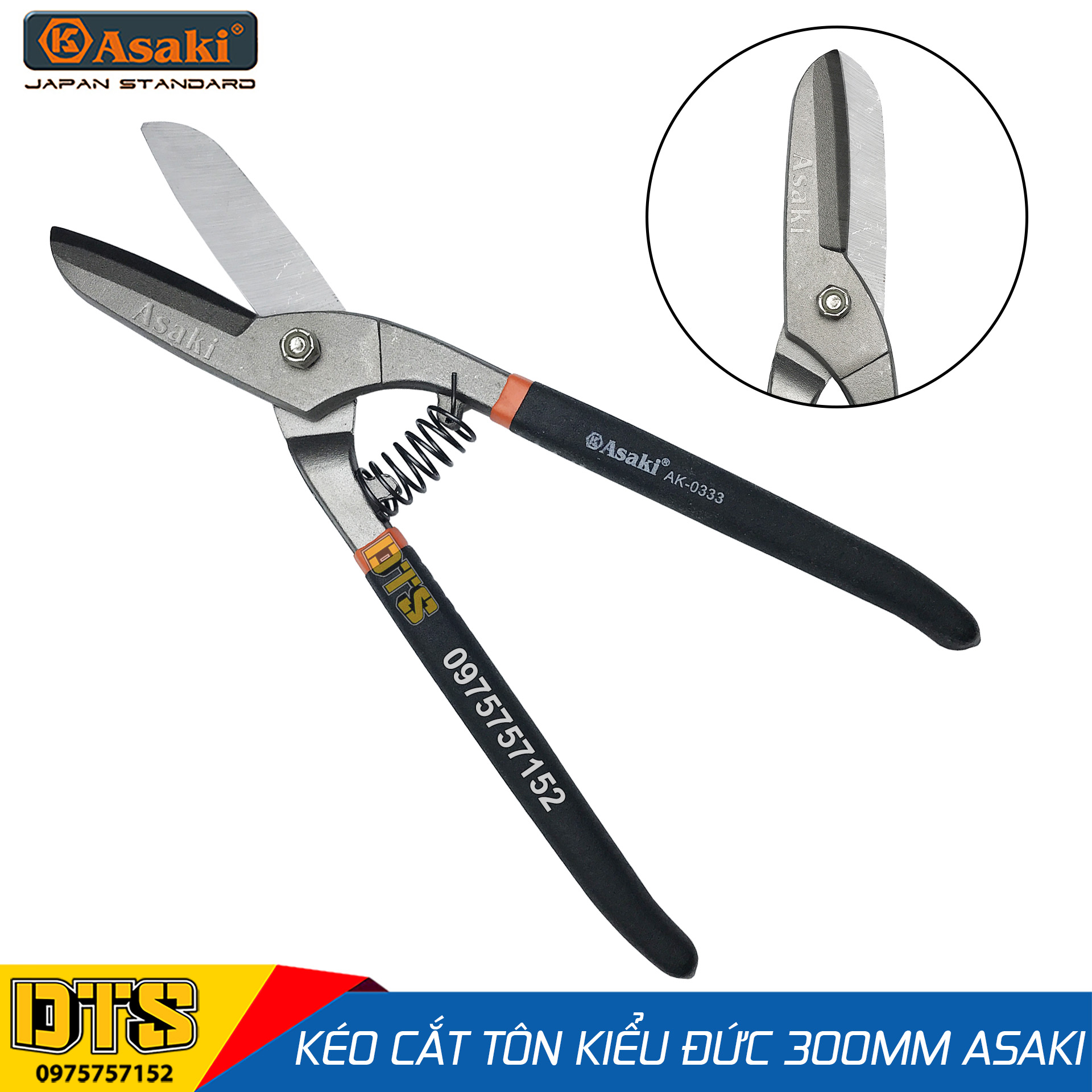Kéo Cắt Tôn (Tole) Kiểu Đức Asaki AK-0333 12inch