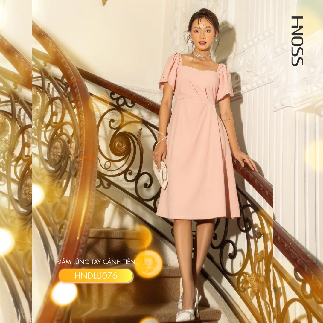 Đầm lửng nữ thời trang hnoss tay cánh tiên hndlu076