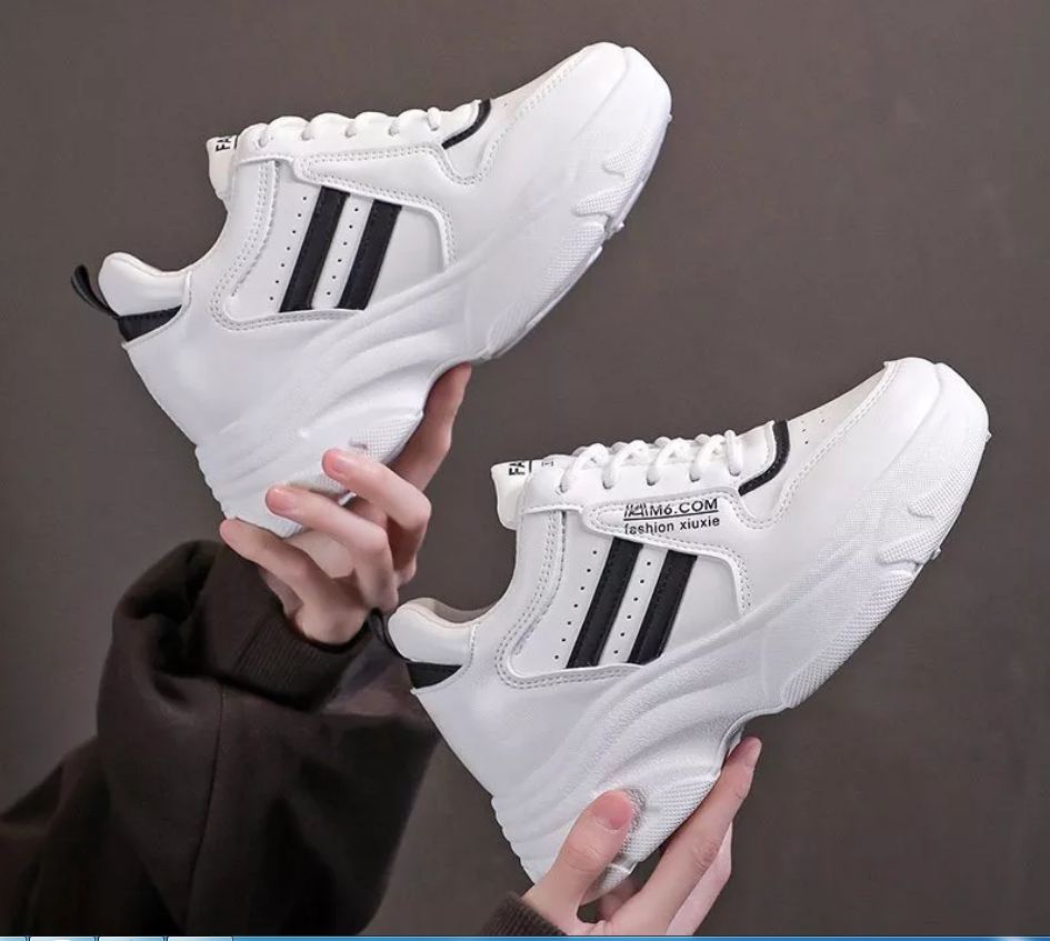 Giày thể thao nữ độn đế cao 6cm 2 vạch sóng hit hót 2022
