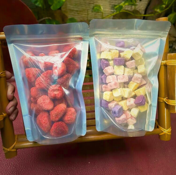 500g sữa chua sấy giòn + dâu tây sấy mix 4 vị dâu tây việt quất đào truyền thống date mới nhất