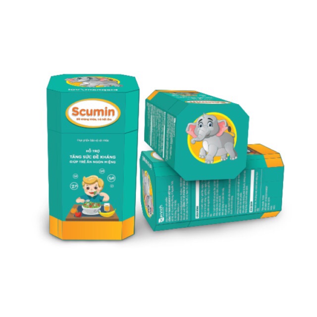 SCUMIN - Tăng sức đề kháng, tăng hệ miễn dịch cho bé, giúp trẻ ăn ngon miệng - hộp 20 gói