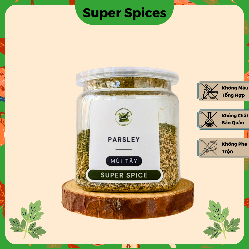 Lá mùi tây ,ngò tây sấy khô Parsley nhập khẩu Mỹ chuyên dùng cho món Âu , sốt spaghetti hũ 25g