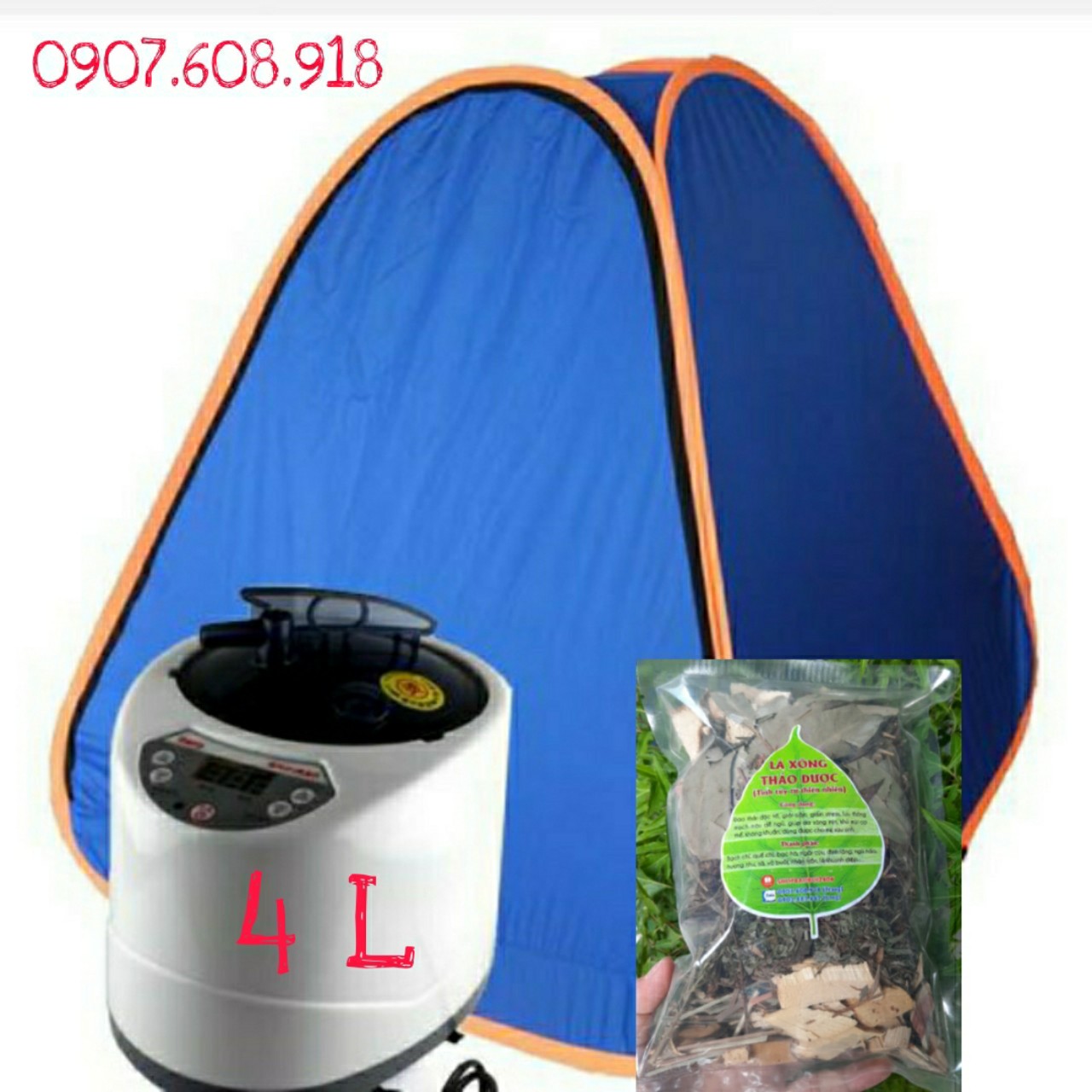 Compo nồi xông hơi 4l và lều tự bung gấp gọn-tặng gói lá xông-bh 6 tháng-lỗi 1 đổi 1
