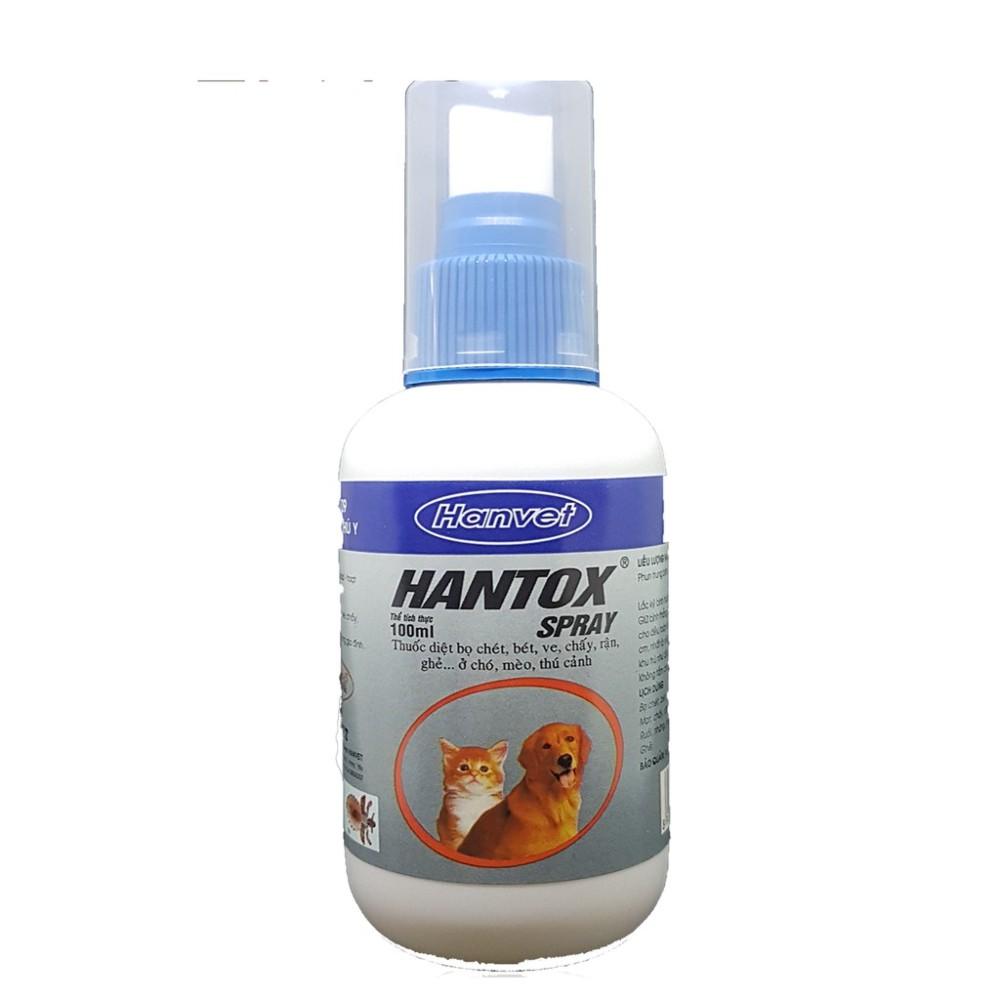 Hantox Spray 100ml Xịt Phòng Diệt Ve Ghẻ Bọ Chét Cho Chó Mèo Diệt Côn Trùng