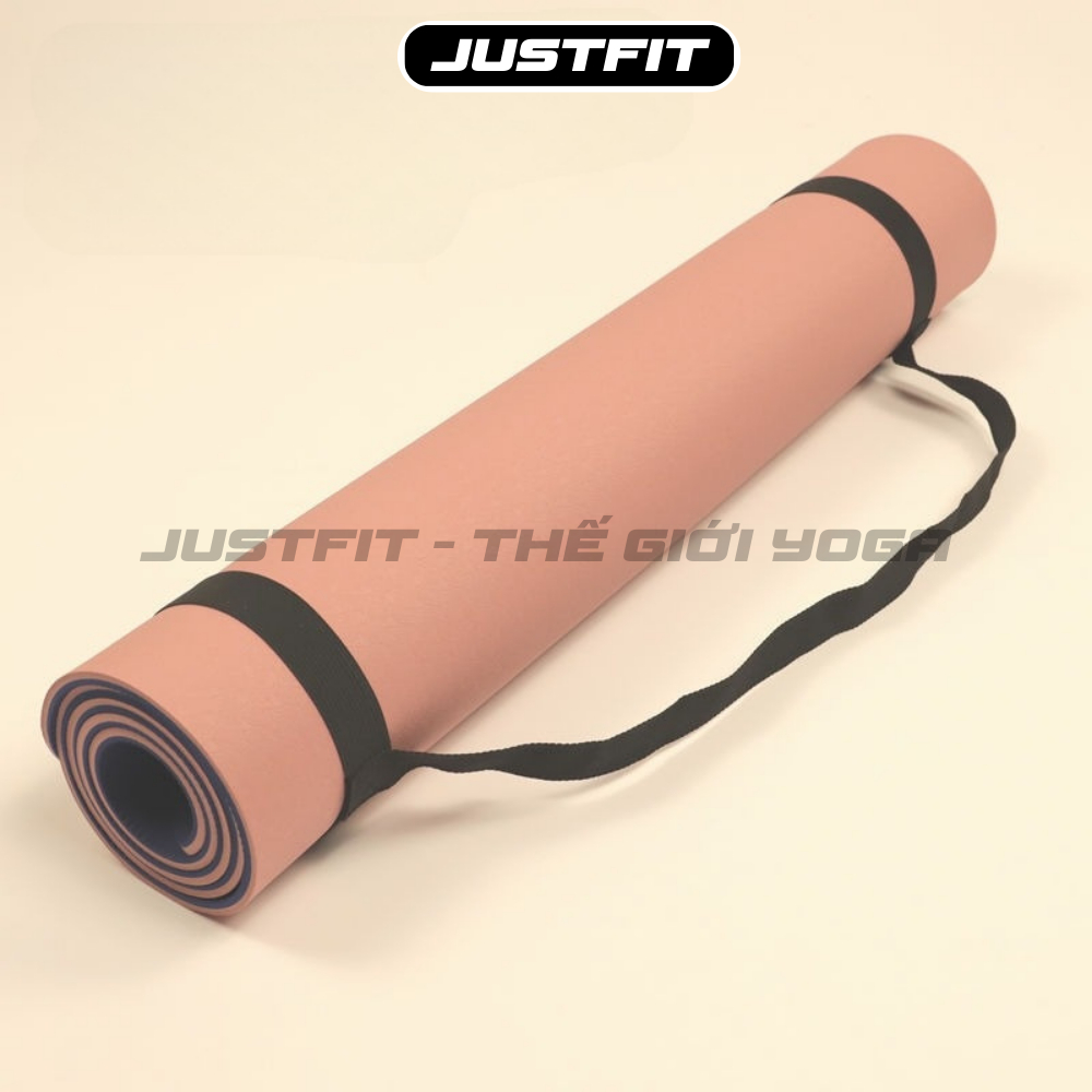 Thảm tập yoga chống trượt JUSTFIT có định tuyến, tập gym, thể dục tại nhà cao su non TPE cao cấp dày 6mm 8mm
