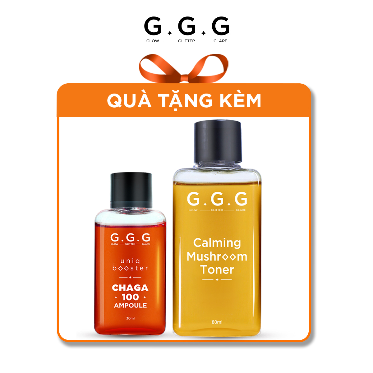 Bộ 2 chăm da từ nấm 80ml x 30ml - làm dịu cấp ẩm phục hồi tức thì g.g.g toner nấm 80ml & booster chaga 30ml