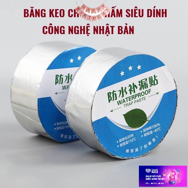Keo dán chống thấm siêu dính nhật bản bosui dài 5m *5cm cuộn băng keo chống thấm chống dột bản to cao cấp - cuộn băng keo siêu dính siêu chống thấm, dán được trên mọi vật liệu, dính siêu chắc