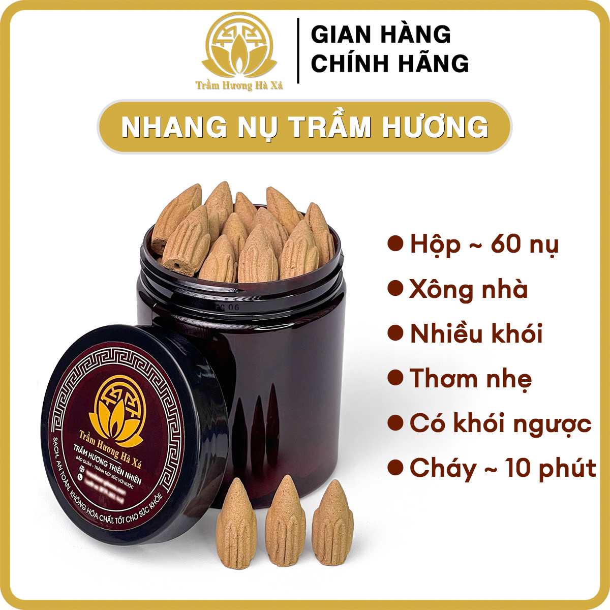  Nhang nụ trầm hương đốt xông nhà tẩy uế Trầm Hương Hà Xá đồ thờ cúng phong thủy xua đuổi vận xui thu hút nguồn năng lượng tích cực thanh lọc không khí an toàn cho sức khỏe 