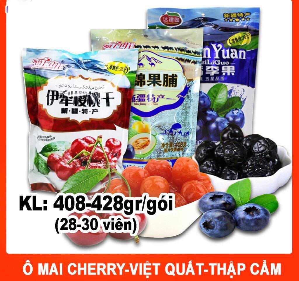 Combo 3 gói ô mai việt quất/ô mai mix/ô mai cherrysiêu ngon 408gr