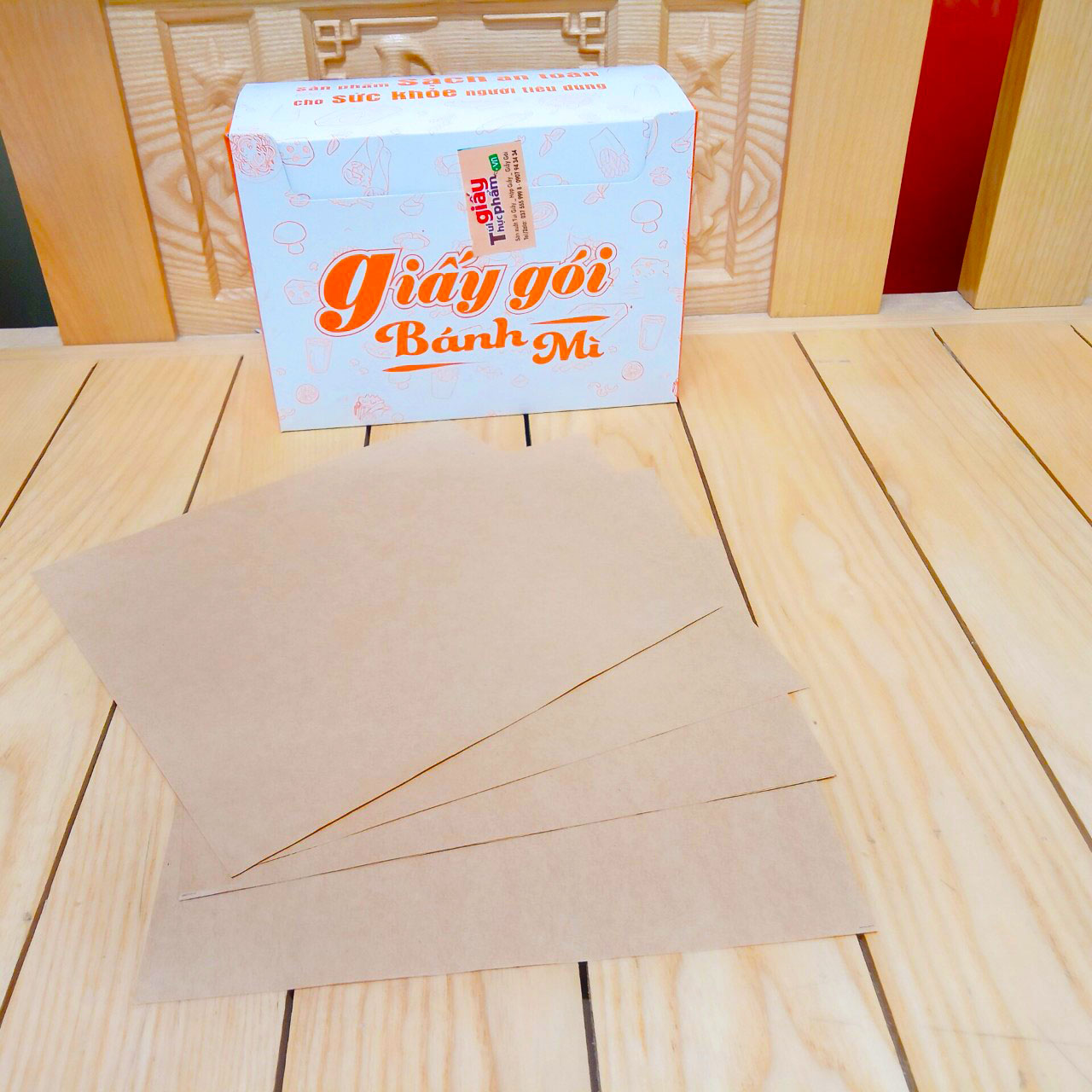 1000 tờ giấy kraft gói bánh mì an toàn thực phẩm- Định lượng 50gsm/khổ 14*20cm