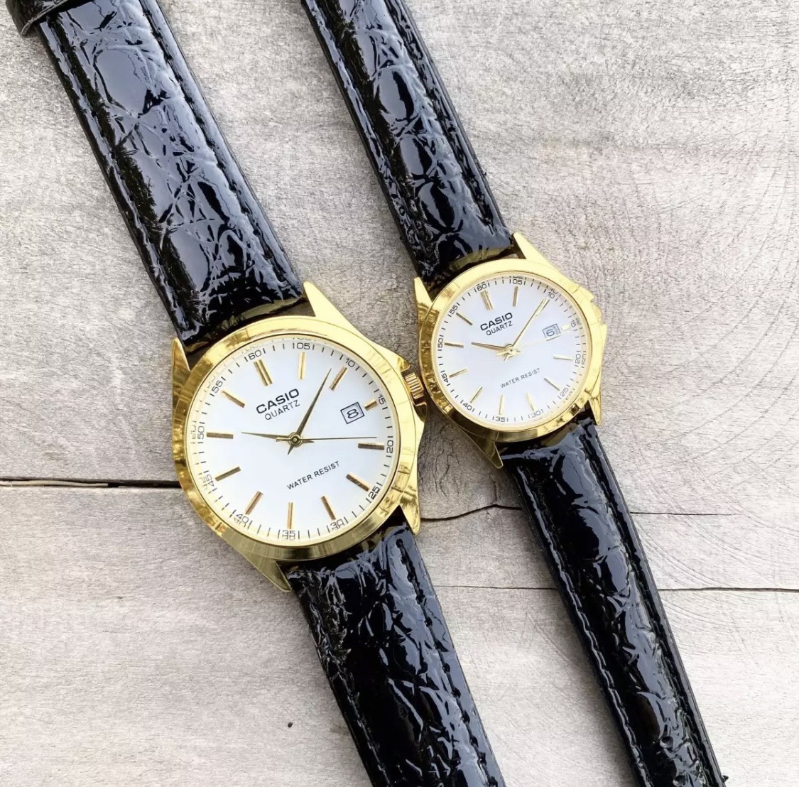 [KHUYẾN MẠI KHỦNG] TẶNG 1 dây da cao cấp + 2 pin AG4 trị giá 100.000đ Khi Mua Đồng Hồ đôi CASIO C045 trắng Chống Xước, Chống Nước