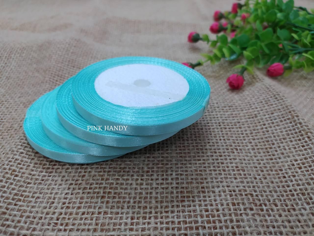 [HCM]Ruy băng màu xanh dương nhạt lụa vải satin trơn bản rộng 05 cm 5 ly dài 22 mét giá rẻ chất lượng RB05XDN1