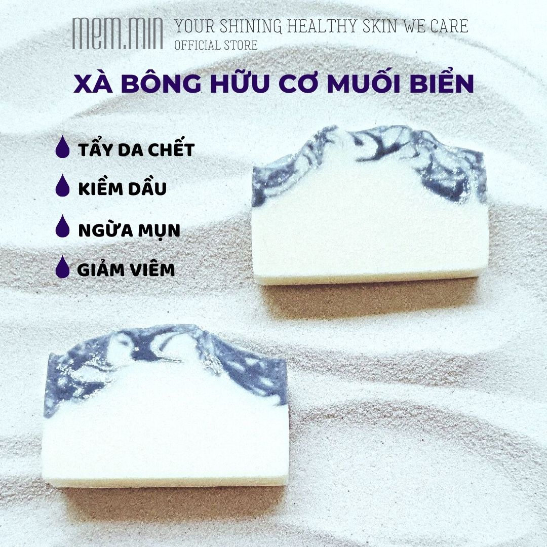 Memmin. xà bông hữu muối biển coconut + shea . 100% tự nhiên. 100gr