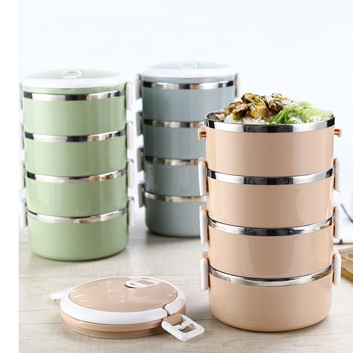 Hộp đựng cơm cặp lồng cơm giữ nhiệt lúa mạch ruột inox chất lượng số 1
