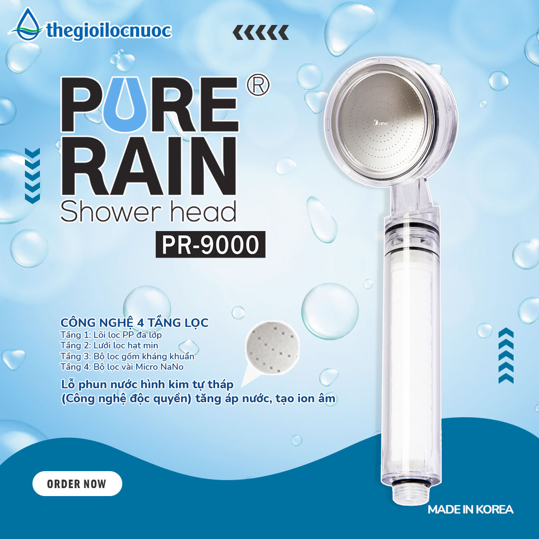 Vòi sen Pure Rain lọc nước siêu sạch đa chưc nâng