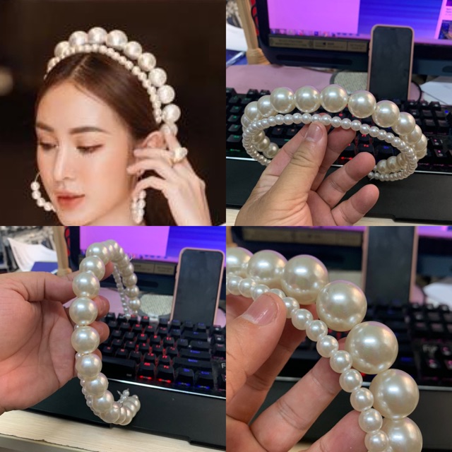 [HCM]Băng đô đôi hạt trai Đài Loan cài tóc cô dâu GiangPKC sp002754