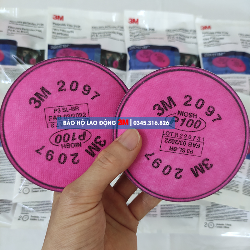 Phin lọc 3m 2097 dùng cho mặt nạ phòng độc chống bụi 3m 6200, 6800, 7502, ...