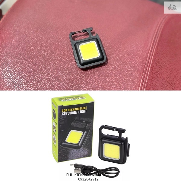 Móc khoá đèn pin đèn pin sạc led cob mini siêu sáng