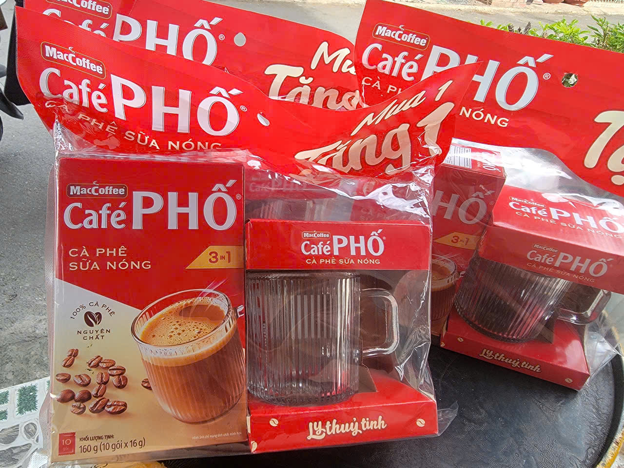 Mua 1 tặng 1 Cà phê phố - cà phê đá, cà phê sữa đá tặng kèm trà sữa/ ly thủy tinh sang trọng