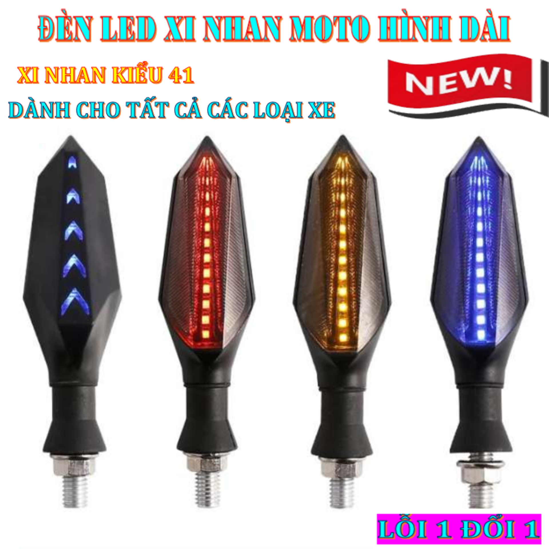Mua đèn xi nhan xe máy, moto giá re, chất lượng, đèn led xi nhan moto hình dài, cặp đèn kiểu độ xi nhan đèn phanh xe môtô, độ xi nhan led 2 mặt cực chất cho mọi dòng xe mô tô, sieu sáng, bền, đẹp