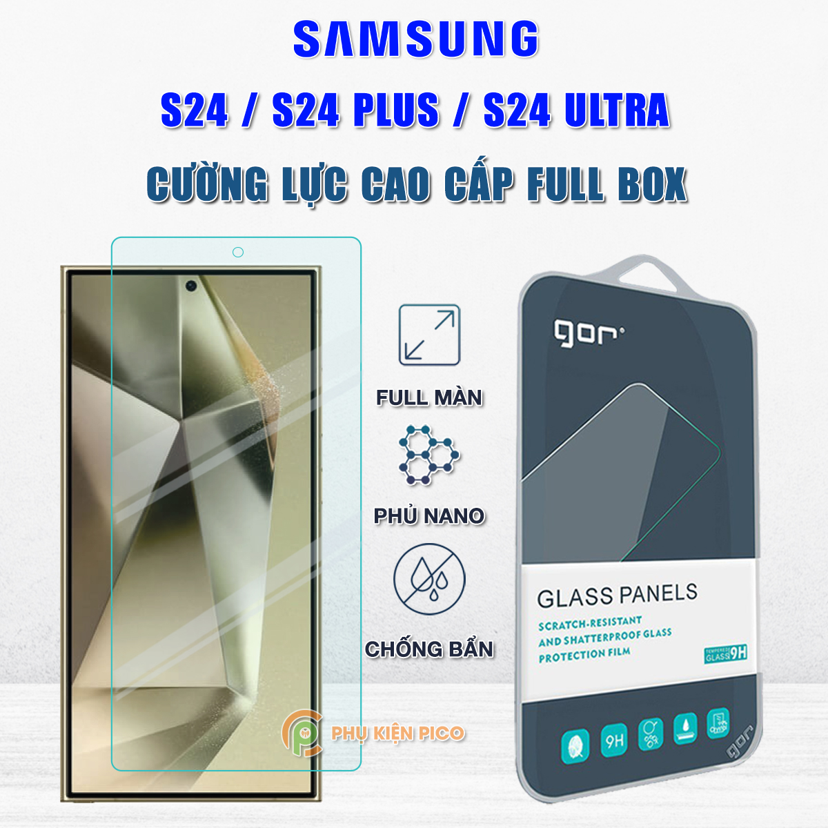 Kính cường lực Samsung Galaxy Note 10 Lite / Samsung S20 FE / S24 Ultra / S24 Plus full màn hình chí