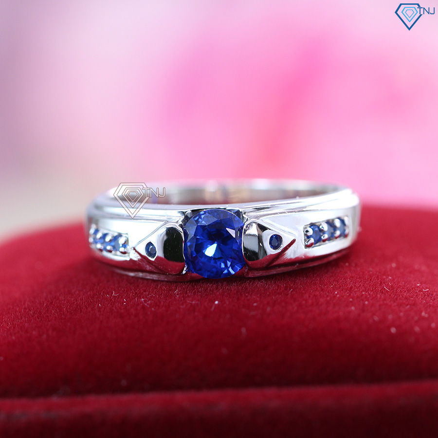 Nhẫn bạc nam giá 200K đẹp đính đá xanh dương NNA0087 - Trang Sức TNJ