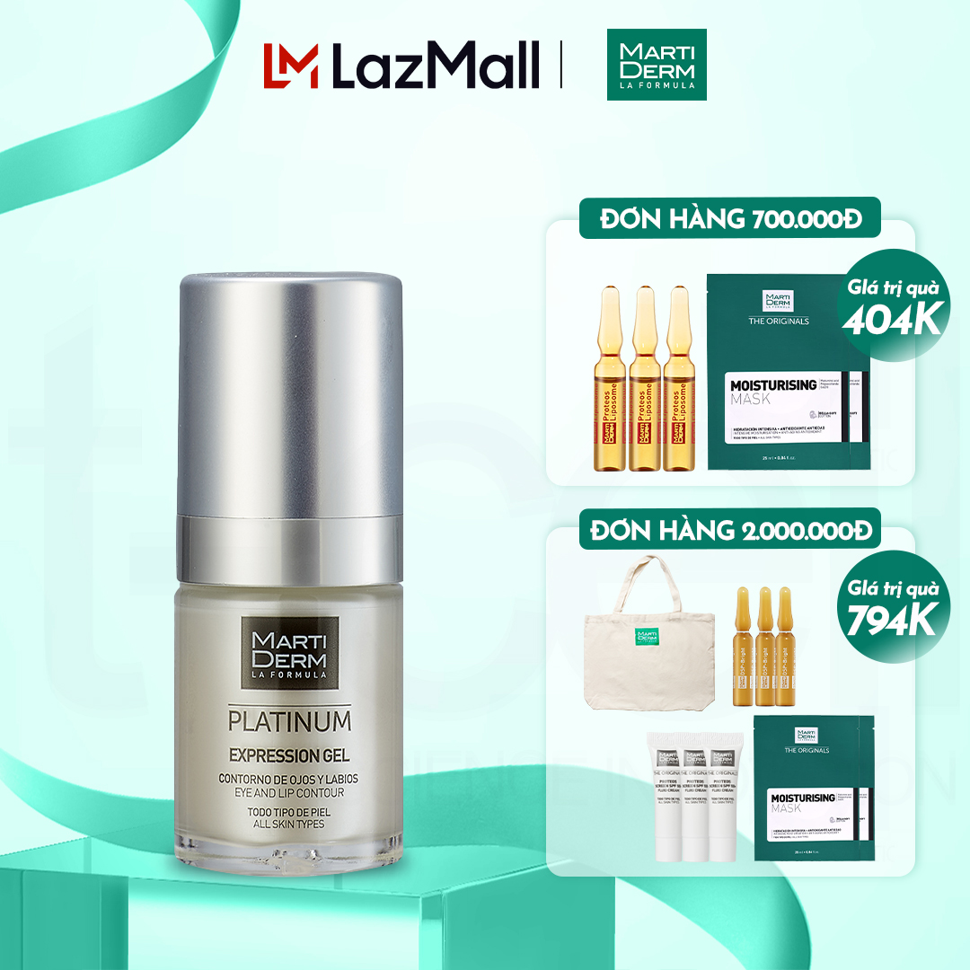 Gel Dưỡng Làm Đầy Rãnh, Giảm Nhăn Đuôi Mắt & Khóe Miệng - MartiDerm Platinum Expression Gel