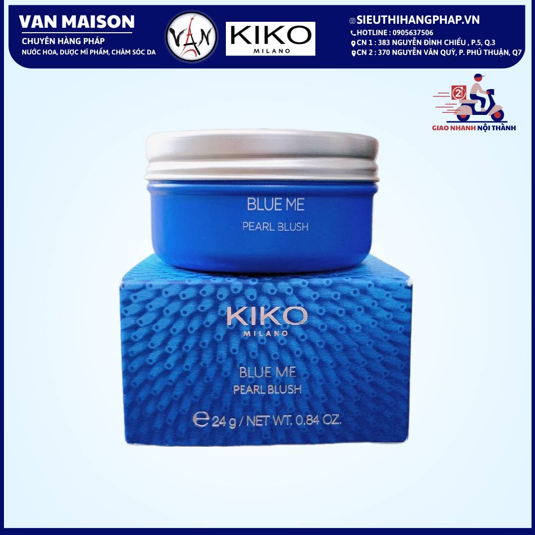 Phấn má hồng kiko blue me pearl blush - màu 02 hồng đào 24g