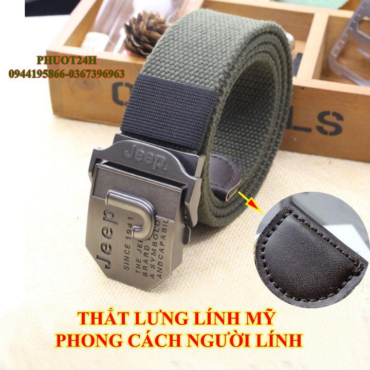 Thắt lưng LÍNH Mỹ JEEP, thắt lưng đi phượt, dây lưng nam cao cấp JEEP