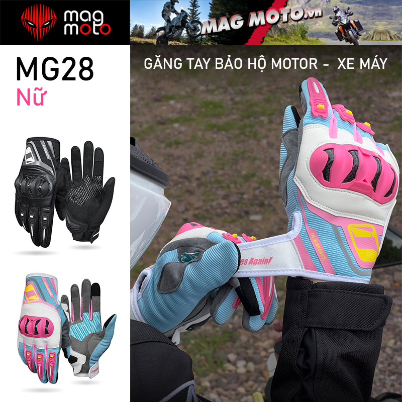 Găng tay bảo hộ Motor - Xe máy MG28 cho nữ Gù Carbon bọc TPU, thoải mái và thoáng khí
