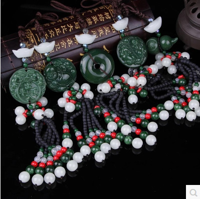 Mặt dây chuyền, ngọc bội, khánh treo xe phong thủy (màu xanh lá), quà tặng ý nghĩa, Quà lưu niệm, Phụ kiện trang trí