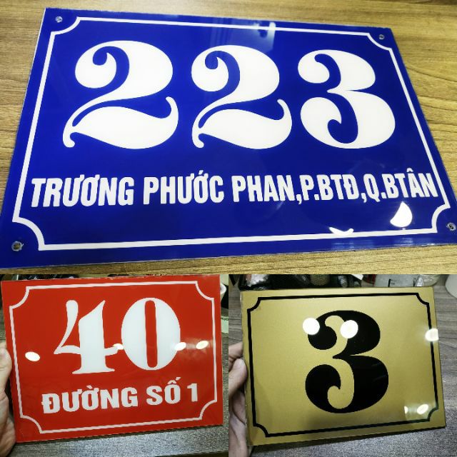 Biển số nhà Mica in theo yêu cầu