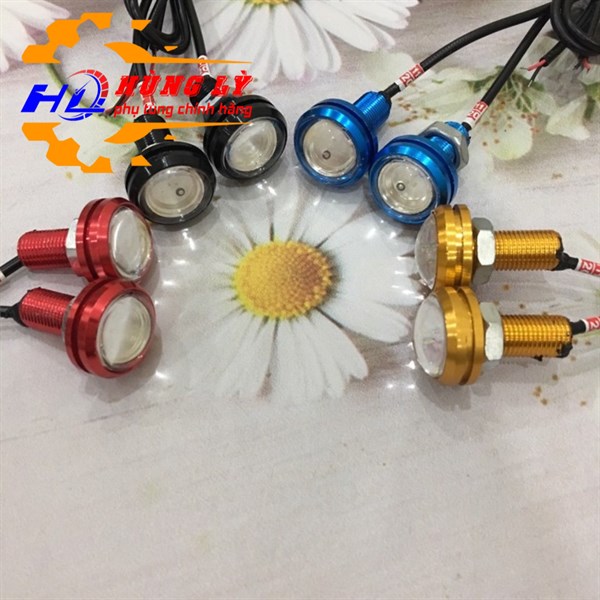 Đèn chớp cúc áo xanh biển 12-24v phụ tùng hùng lỳ