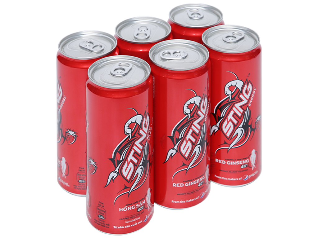 [Freeship] Nước Tăng Lực Sting Dâu Tây Đỏ Kyan House ST01 Lốc 6 Lon 320ml Ngon Tuyệt Vời Bừng Năng Lượng Uống Là Ghiền