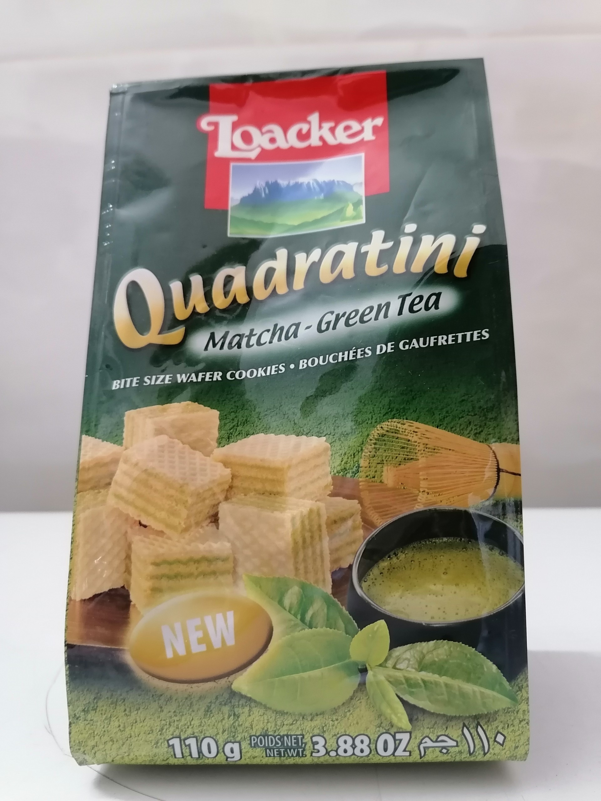 [110g – Matcha] Bánh xốp nhân Matcha Trà xanh [Austria] LOACKER Quadratini Matcha – Green Tea (anm-hk)