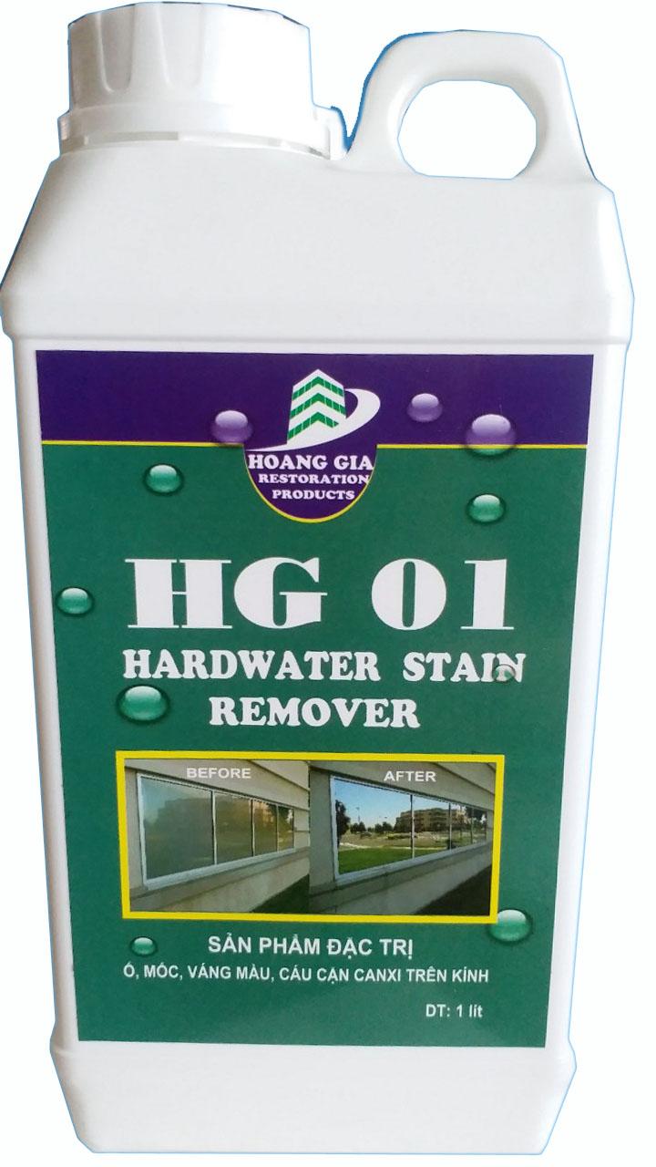 Tẩy cáu cặn canxi nước cứng loang trắng bảy màu trên kính hg-01 hardwater stain remove 1000ml