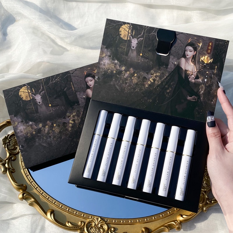 Set son môi kem lì 7 màu DAISHIOU dưỡng môi, không trôi, mịn môi, chống nước, son môi gía rẻ đẹp - MeOne Cosmetic