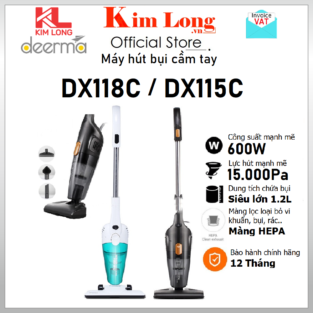 Máy hút bụi deerma vacuum cleaner dx118c / dx115c - hàng chính hãng