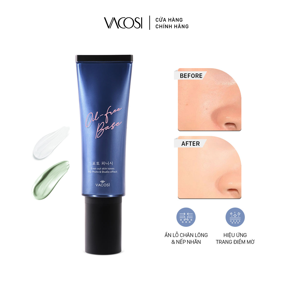 Kem lót trang điểm kiềm dầu / nâng tone đều màu tube 45 ml - vk11