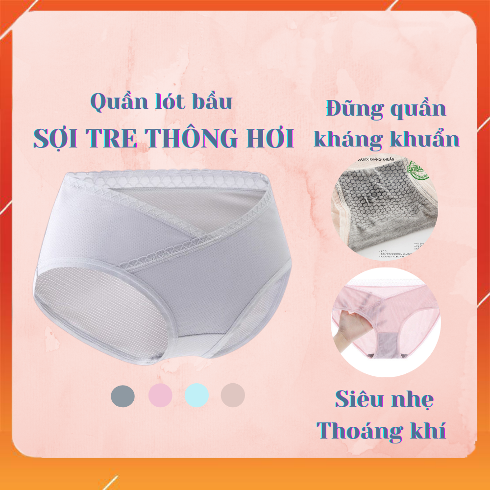 Quần Lót Bầu Cạp Chéo Sợi Tre Thông Hơi, Mềm Nhẹ Siêu Co Dãn, Mỗi Quần Lót Bầu 1 túi Zip Bella Mama - Q191