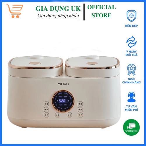 Nồi cơm điện đôi Yidpu đa năng 2 nồi riêng biệt có hdsd tiếng việt