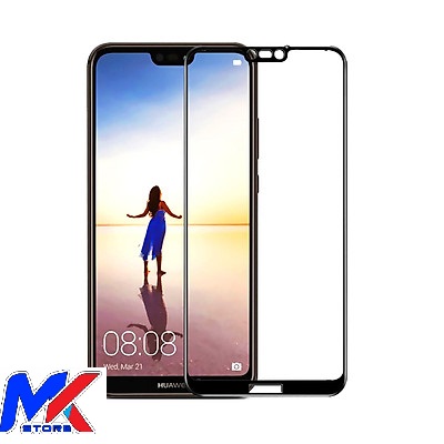Kính cường lực bảo vệ màn hình điện thoại Huawei Nova 3e full màn hình full keo - tặng bộ giấy lau kính